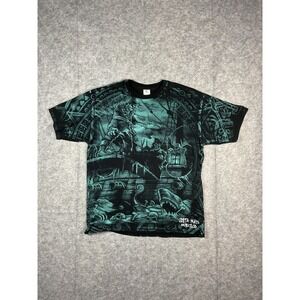 YAZBEK Mens Pirate Ship Shark Costa Maya Mexico Graphic T Shirt XL